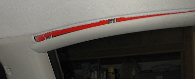 A-pillar cover rear above trim