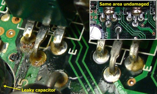 Signs of leaking capacitors