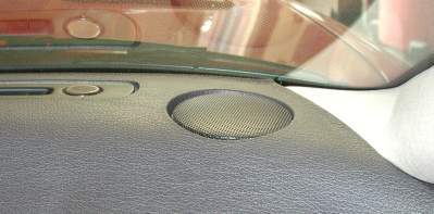 Factory dash speaker in place, passenger's side