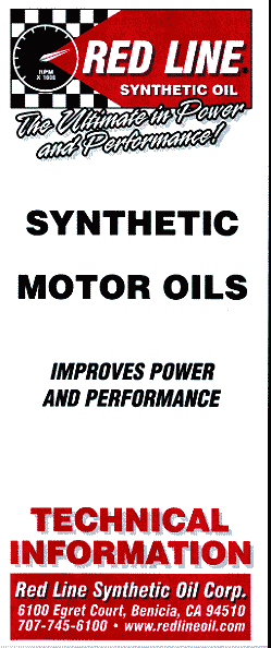 Red Line synthetic motor oil tech info cover page