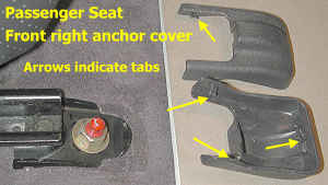 Passenger seat, front outboard anchor cap off