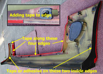 Adding tape to dam