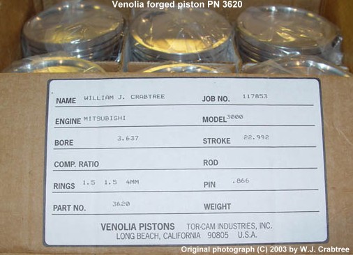 Venolia Forged Piston specs