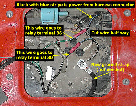 Fuel pump wiring detail