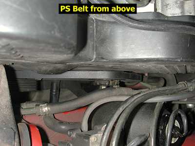 Power Steering drive belt from above